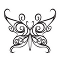 Black Tribal Butterfly Temporary Tattoo